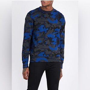 Sandro Paris Blue Camo Crewneck Sweatshirt Men’s Medium